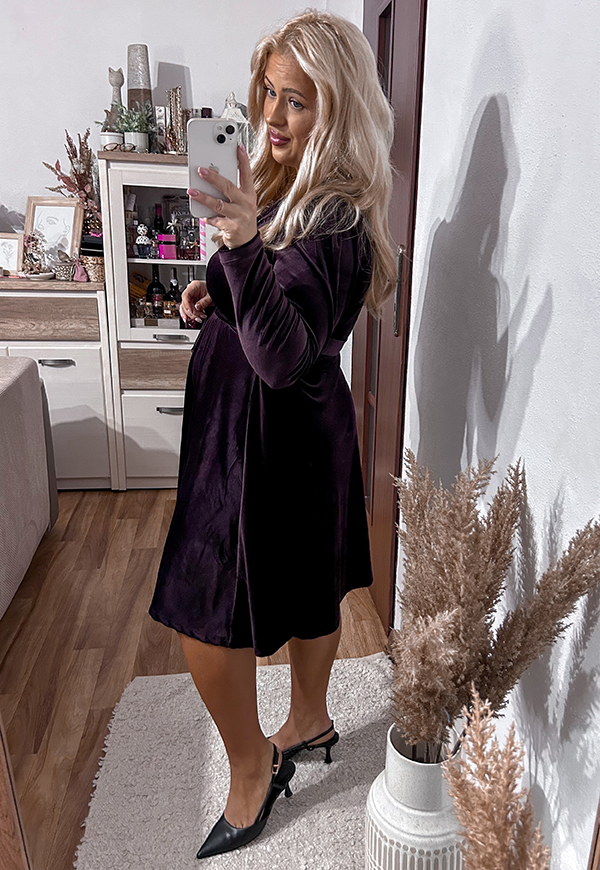 ŠATY SAMANTA PLUS SIZE DARK VIOLET - włoski obrázek 4