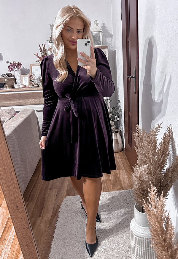 ŠATY SAMANTA PLUS SIZE DARK VIOLET - włoski obrázek 2