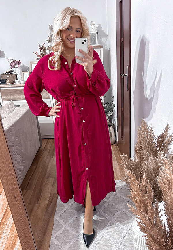 ŠATY KATE  II PLUS SIZE BURGUNDY 03 - włoski obrázek 4